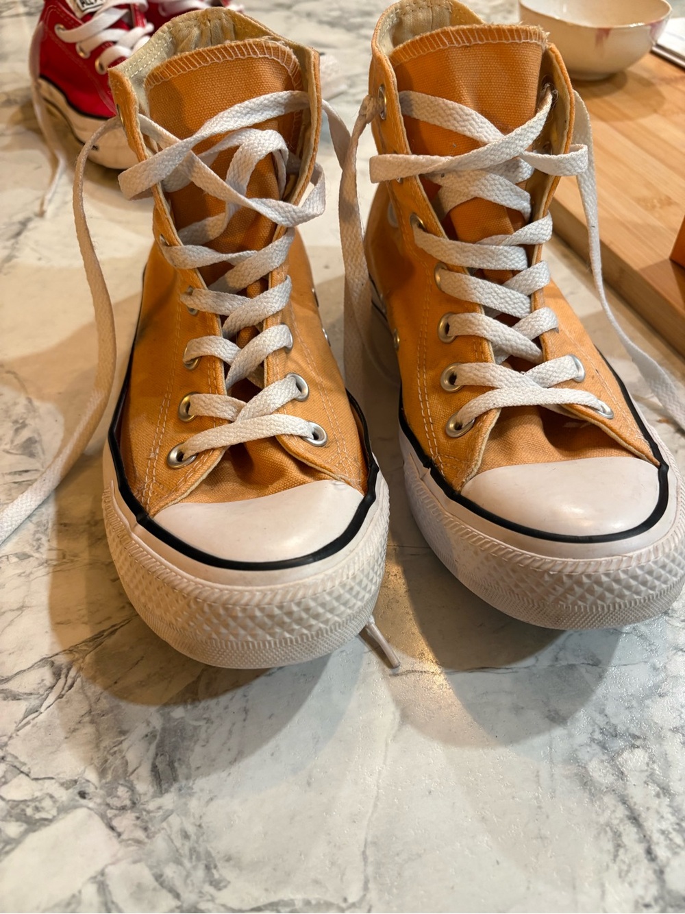 Converse High-Top Sneakers - Mustard Yellow with White